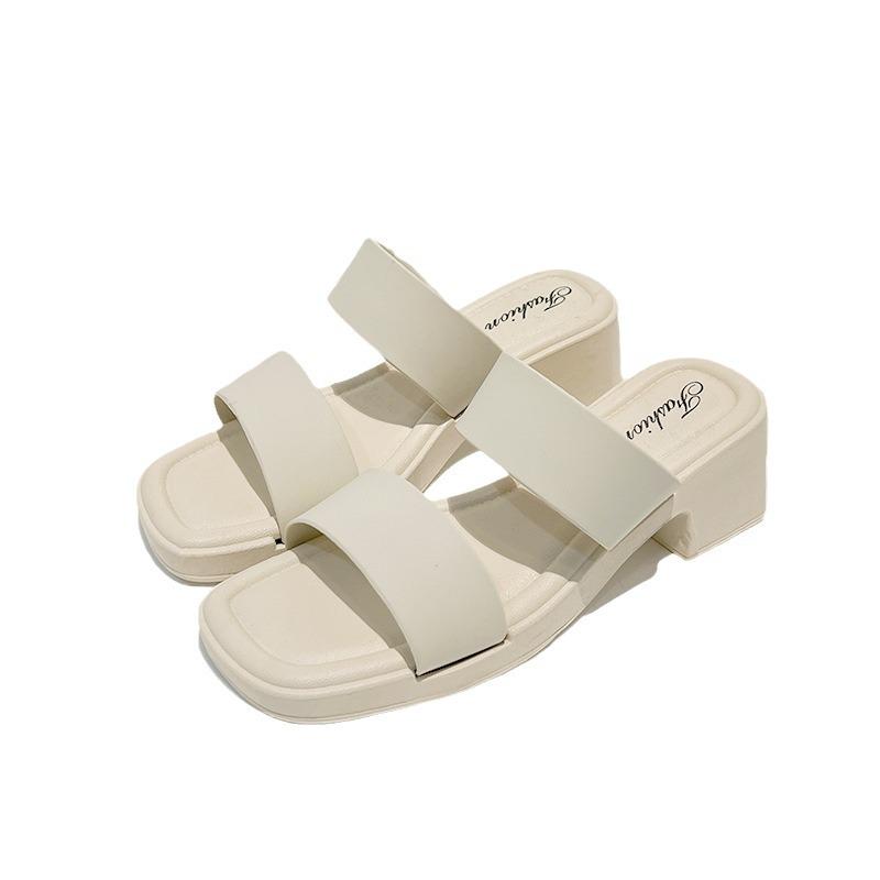 Женские летние сандалии на массивном каблуке из Юго-Восточной Азии: Универсальная пляжная одежда для улицы