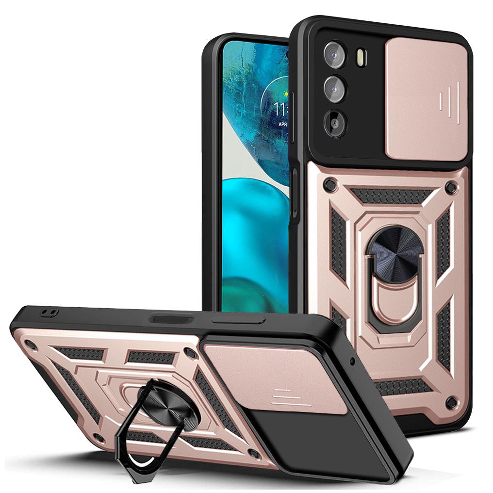 Чехол для Motorola G52 Moto G82 G22 G51 G32 G62 G71S Чехол-книжка с держателем-кольцом Магнитный Защитный чехол-броня Защита камеры сдвижной задняя крышка