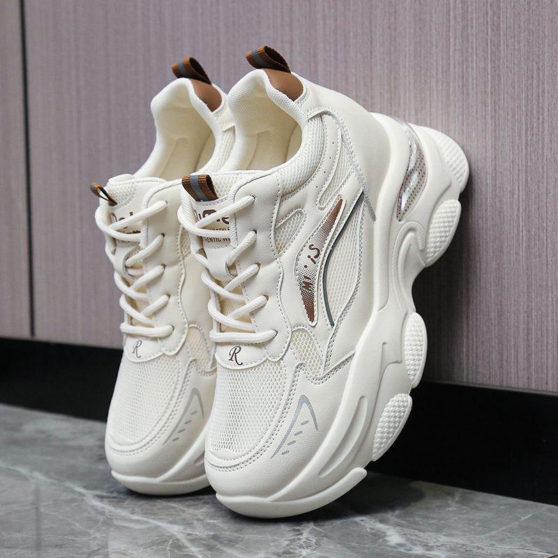 Dad Shoes Girl 2025 Summer New Inner Height Increase Small Mesh Shoes Versatile Breathable Lightweight Fashion Casual Women's Shoes