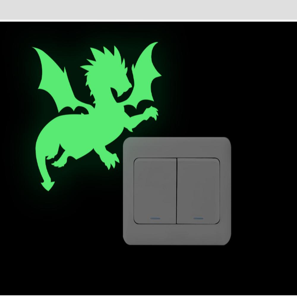 Светящаяся наклейка на переключатель, мультяшная наклейка для домашнего декора, наклейка на стену, украшение для детской комнаты