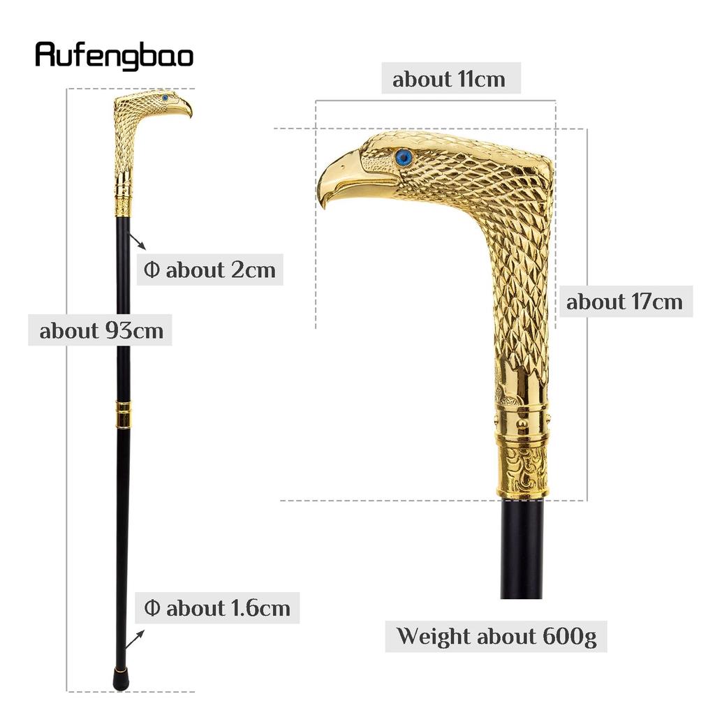 Golden Blue Eye Eagle Fashion Walking Stick Decorative Stick Cospaly Vintage Party Fashionable Walking Cane Crosier 93cm