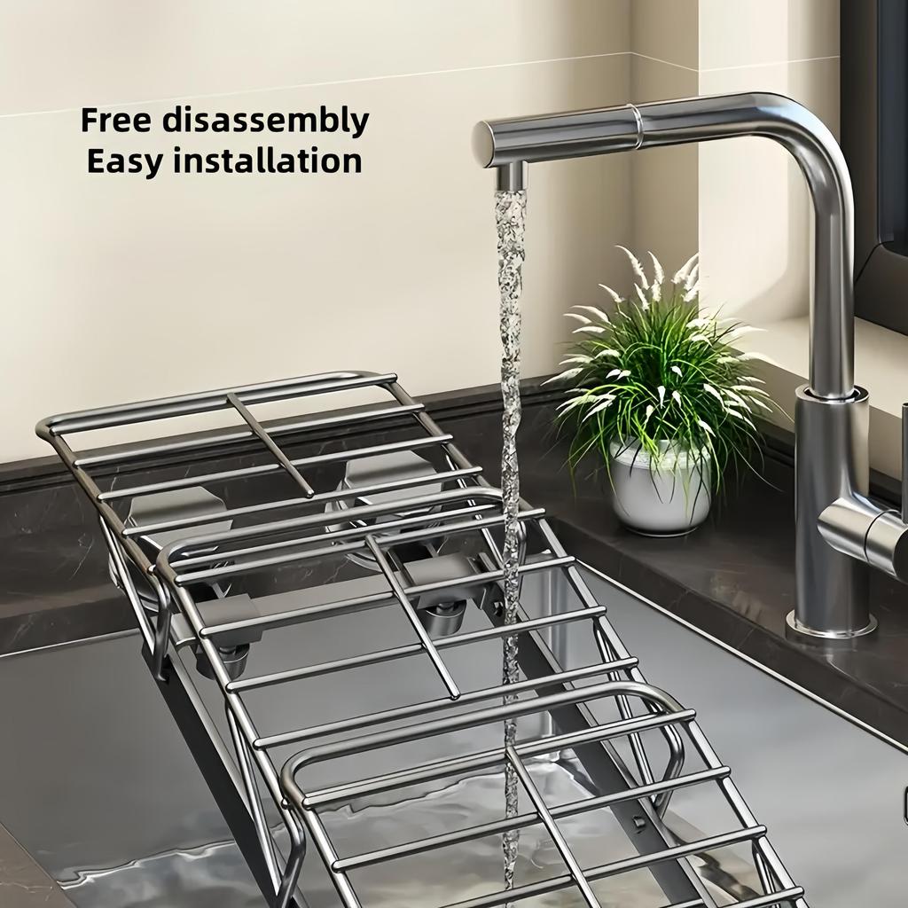 Kitchen Suction Cup Folding Storage Rack Household Multi-Layer Pot Rack Wall Mounted Storage Rack Carbon Steel Material