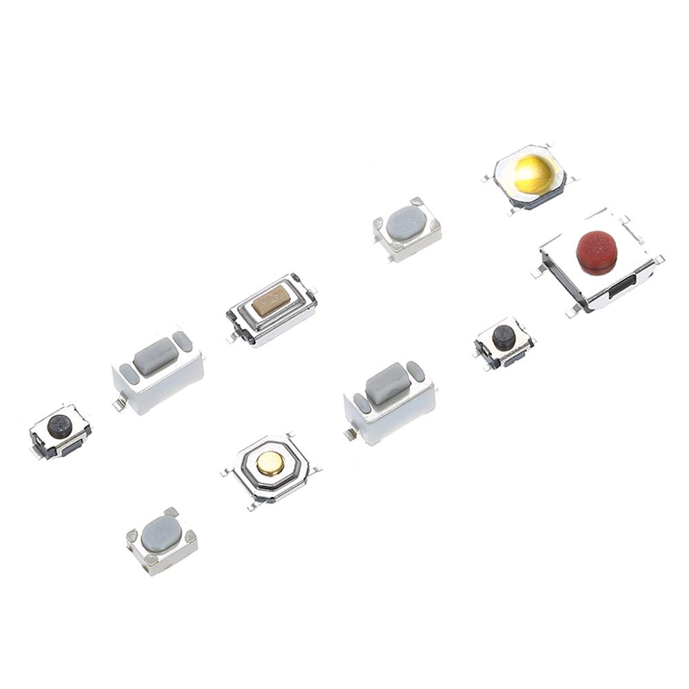250pcs 10 Value Tactile Push Button Switch Micro Momentary Tact Assortment Kit with Clear Plastic Box Car Remote