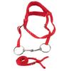 Регулируемая сбруя для лошади с мягкой подушкой красного цвета