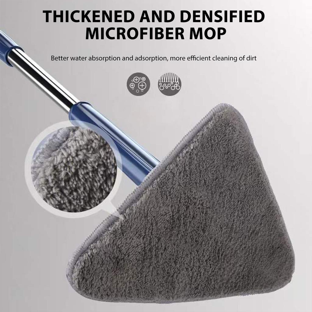 Вращающаяся на 360° регулируемая швабра для влажной и сухой уборки двойного назначения, треугольная швабра для ручной стирки, для чистки пола, стен