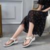 Fashion New Slipsole Heels Beach Sandal Women Flip Flops Casual Women Shoes Metal Decoration Buckle Sandal Fashion Outdoors Heels Women