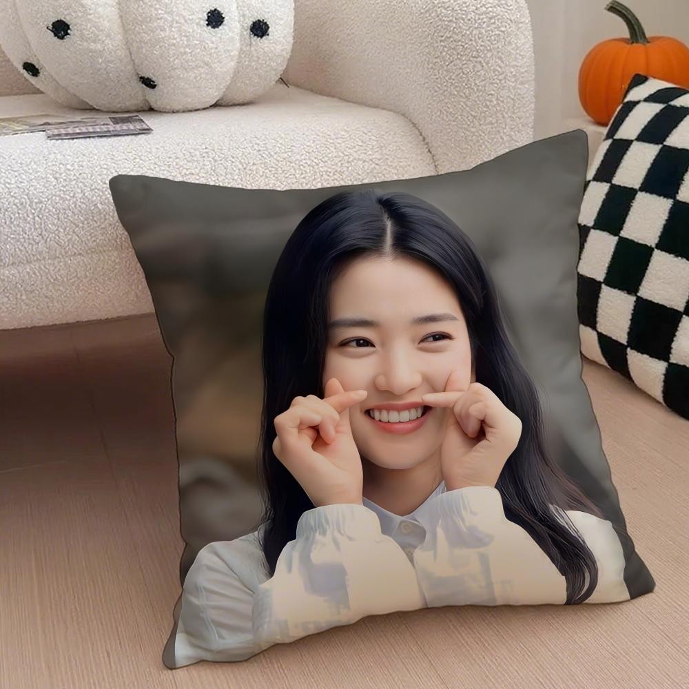 Talented Korean Beautiful Actress KKim Taeri Cushion Cover Throw Pillow Cover Hidden Button Durable Polyester Chair Cushion