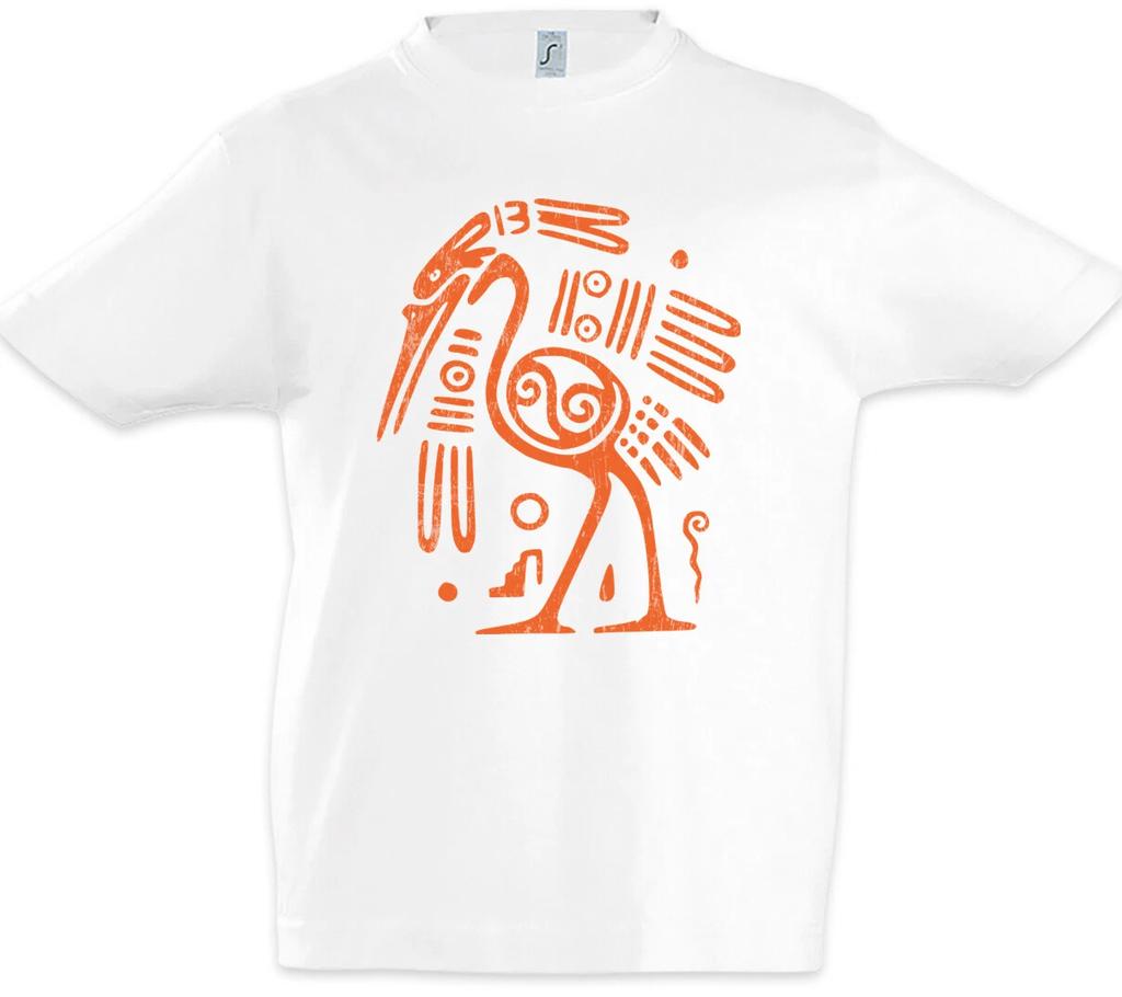 Aztec Ibis Kids Boys T-Shirt Aztec Bird Tattooist Indian Tribe Symbol-
