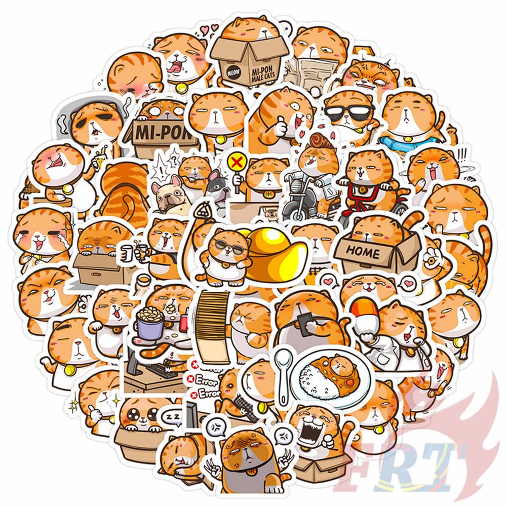 135Pcs/Set Q Funny Orange Cat Mini Diary Manual Stickers DIY Scrapbooks Album Decor Decals Stickers