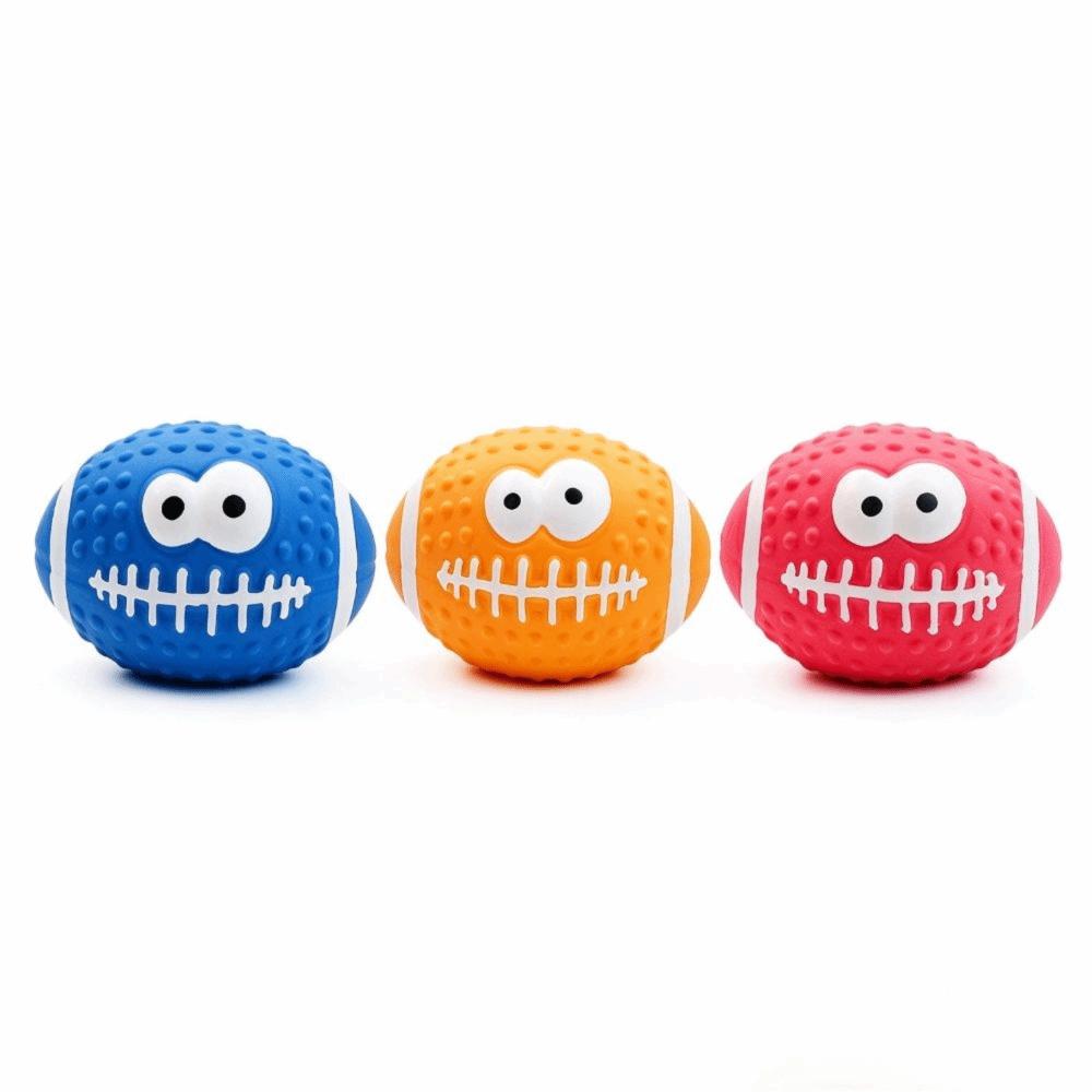 3 pcs Oval Shape Latex Dog Toy Latex Material Dog Molar Toy Dog Squeaky Ball Dog Boredom Relief