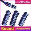 1//3/5/10Pcs Round Magnetic Cable Plug Type C Micro USB Lightning Magnetic Charging Cable Plug