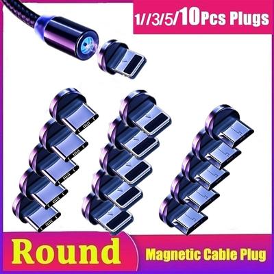 1//3/5/10 шт круглый магнитный кабель с разъемом типа C Micro USB Lightning магнитный зарядный кабель с разъемом