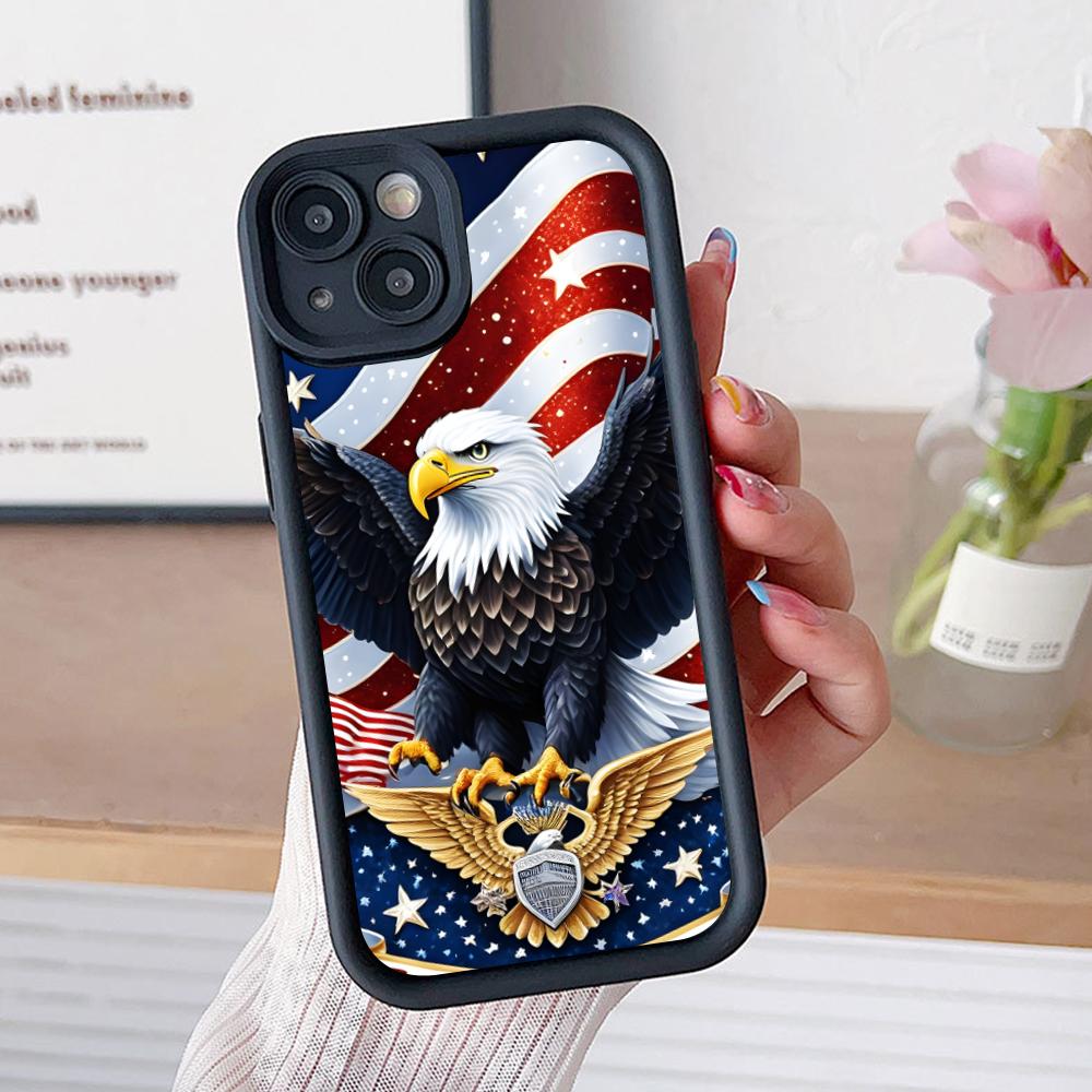 США Флаг Америки Утолщенный ТПУ Чехол для Мобильного Телефона для iPhone 17 16 15 14 13 12 11 Air Pro Max Plus Цветной Чехол