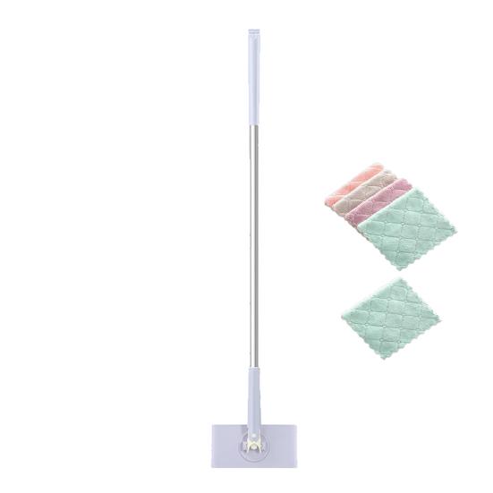 Автоматическая швабра с зажимом для ткани и тряпкой, вращающаяся на 360 градусов удлиненная швабра, сухая/влажная двойная швабра для уборки дома