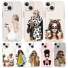Чехол для телефона iPhone 16 Чехлы iPhone 15 12 13 14 16 Pro Max X XR XS Max 15 Plus 16Pro iPhone11 Чехол Девушка Босс Женщина Кофе