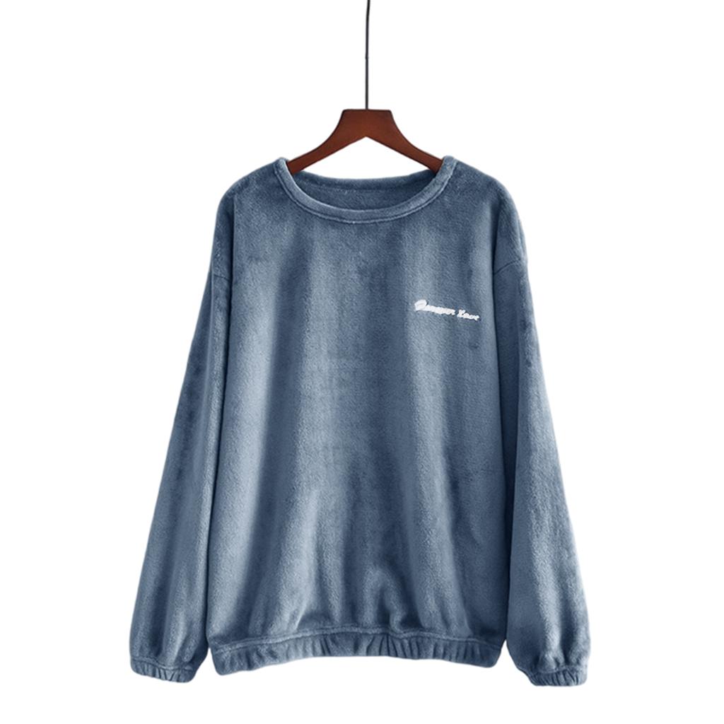 Women's Fashion Fleece Line And Thickened Pullover Long Sleeve Pajamas