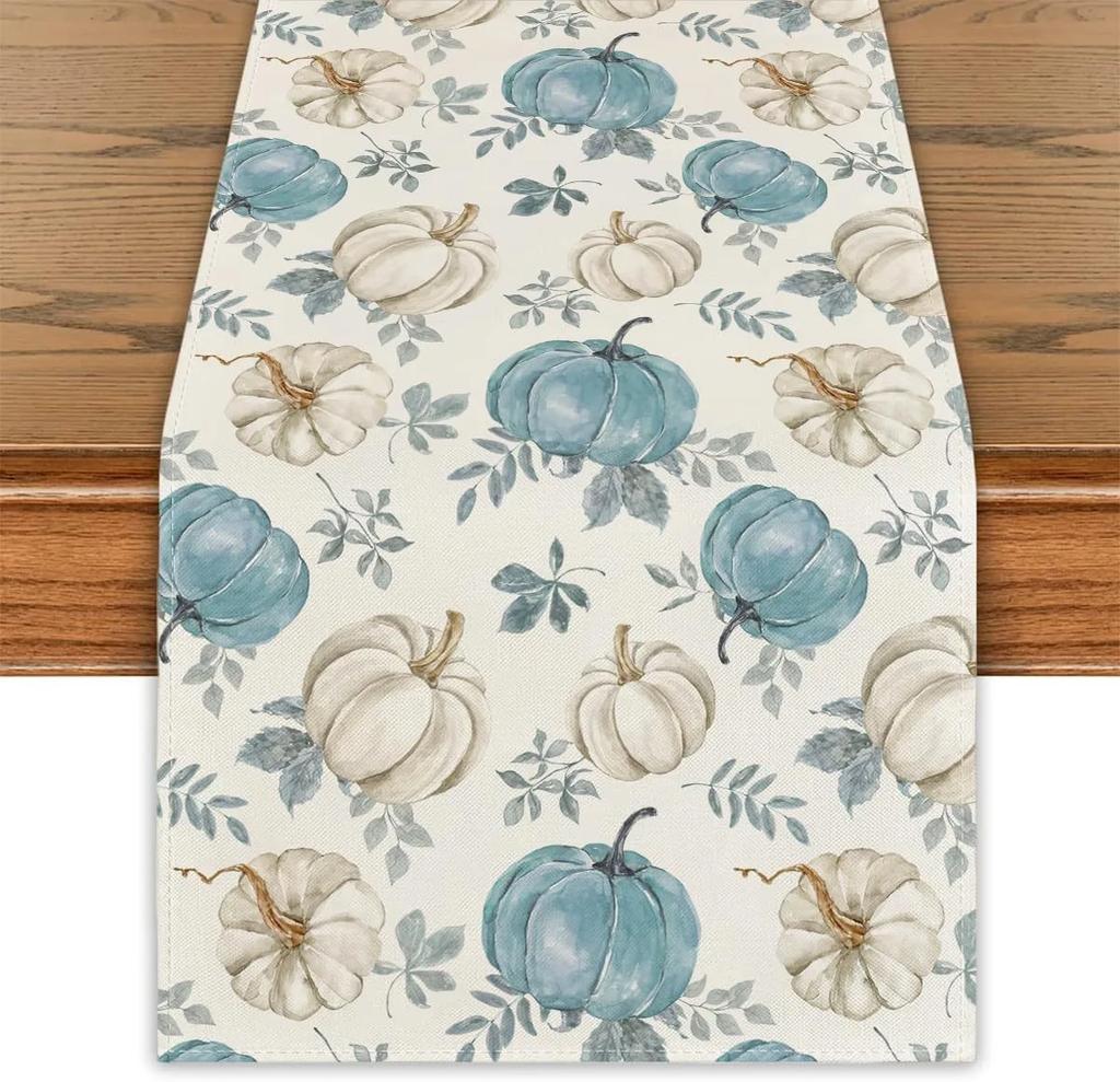 Дорожка для обеденного стола с кленовым листом и тыквой на День благодарения, для домашней кухни, для столовой, для вечеринки, моющаяся, многостильная