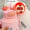 500ML Kids Thermos Bottle Stainless Steel Straw Cup With Case Cartoon Leak-Proof Vacuum Flasks Children Thermal Water Bottle