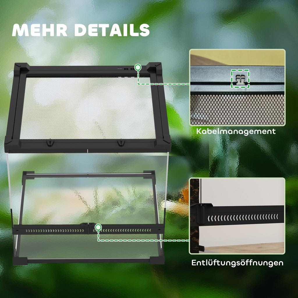 Glass Terrarium For Reptiles Elevated And Waterproof Bottom Button Lock