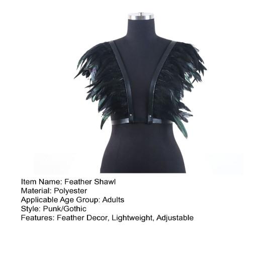 Средневековая накидка из перьев Панк Готика Искусственная кожа Костюм Доспехи Хэллоуин Косплей Регулируемый