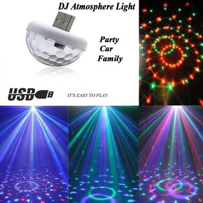 Светодиодный USB автомобильный окружающий свет 5 В DJ RGB мини-светильник с изменением цвета музыкальная звуковая лампа автомобильный атмосферный свет