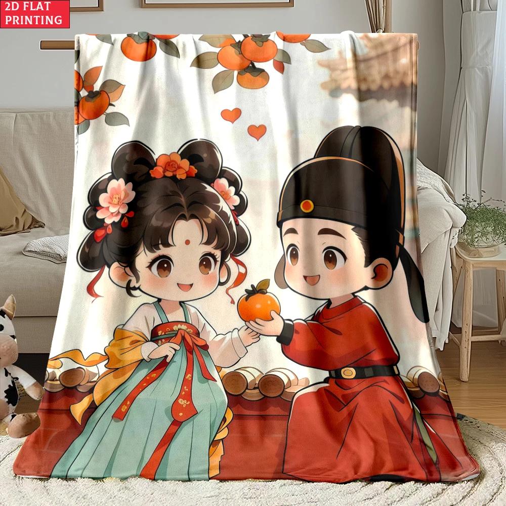 Anime Panda thin Flannel Blanket for Bedrooms,Living Rooms,Sofas Blankets,Lunch Breaks,Picnics,blankets fluffy