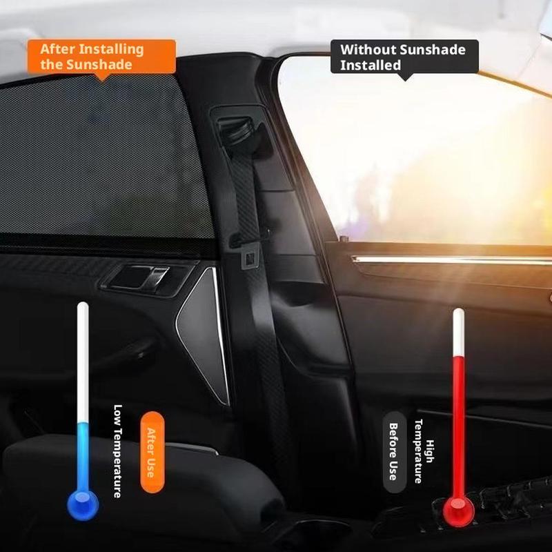 Premium Universal Car Side/Rear Window Mosquito Net, 2PCS Universal Breathable Mesh Curtain for Anti-Mosquito & Sun Protection