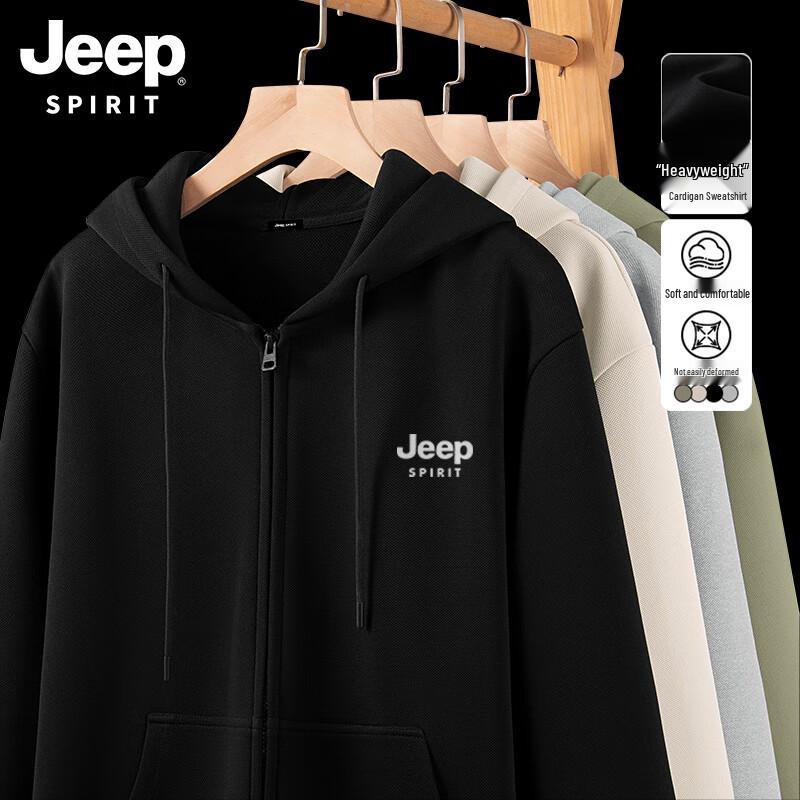 JEEP SPIRIT Мужская толстовка с капюшоном на молнии, тяжелая