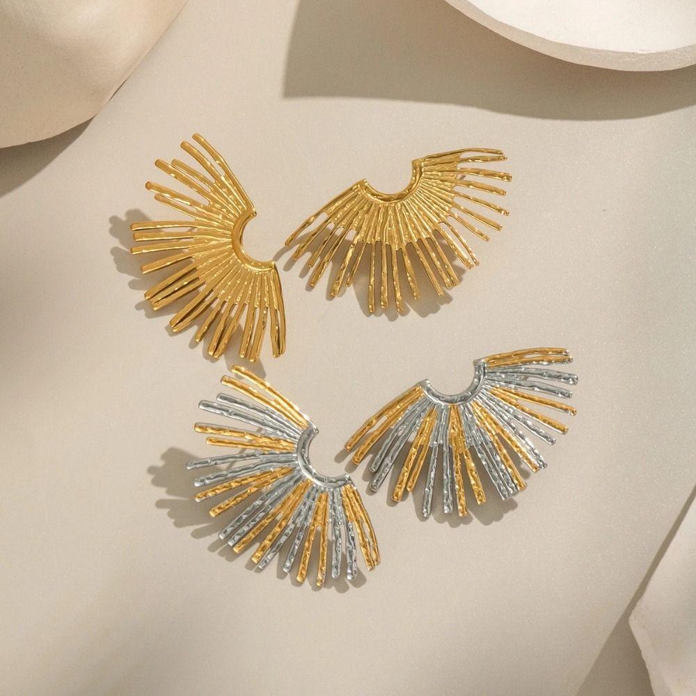Fashion Gold Plating Earrings Stainless Steel Bow Earrings Elegant Geometric Drop Earrings  Jewelry