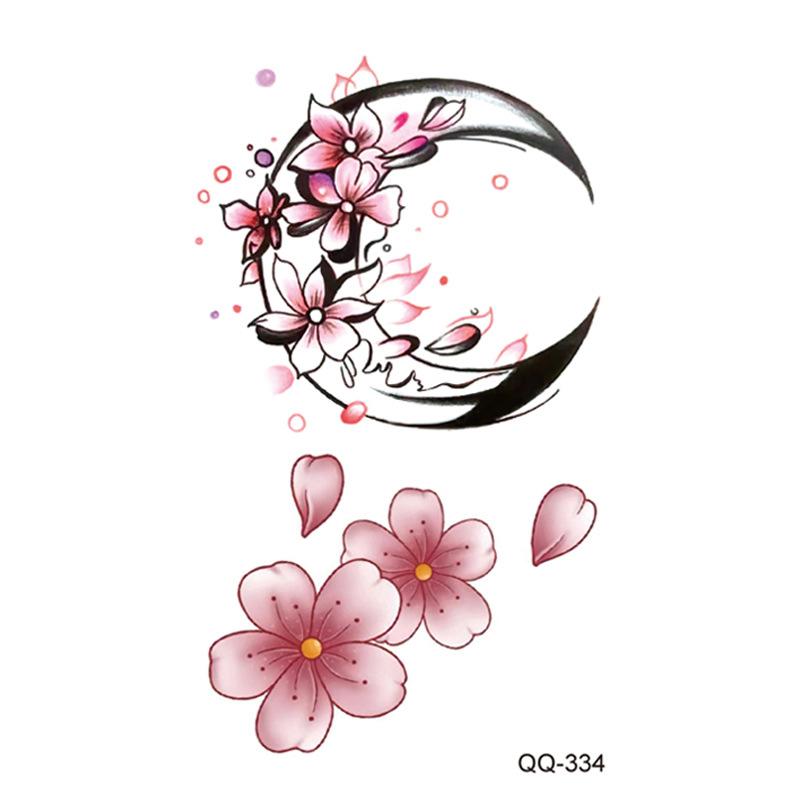 Маленькая водонепроницаемая временная татуировка-наклейка, цветные перья, цветы, листья, планета, луна, женский боди-арт, запястье, шея, поддельные татуировки для мужчин