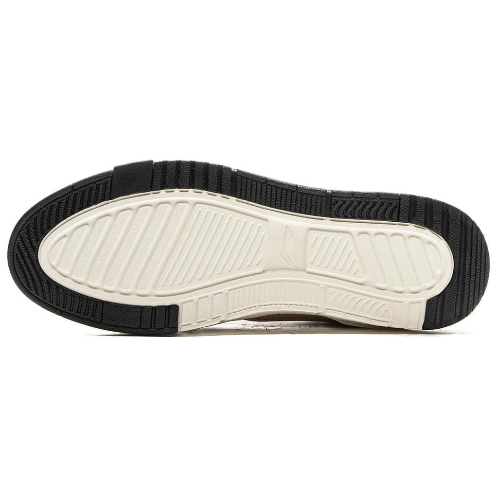 Li Ning Common 80-е Термостойкие Скользкие и Износостойкие Средние Скейтбордические Кроссовки Мужские Чайный Коричневый Экрю AGCV407-4