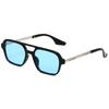 Vintage Classic Designer Double Bridge Square Sunglasses Women for Men Male Luxury Sun Glasses Punk Big Frame Shades UV400