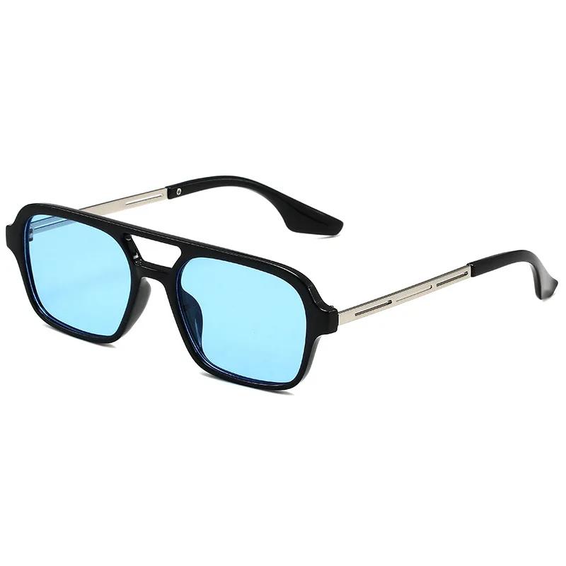 Small Frame Square Sunglasses Woman Brand Designer Fashion Luxury Sun Glasses Female Vintage Hollow Leopard Blue