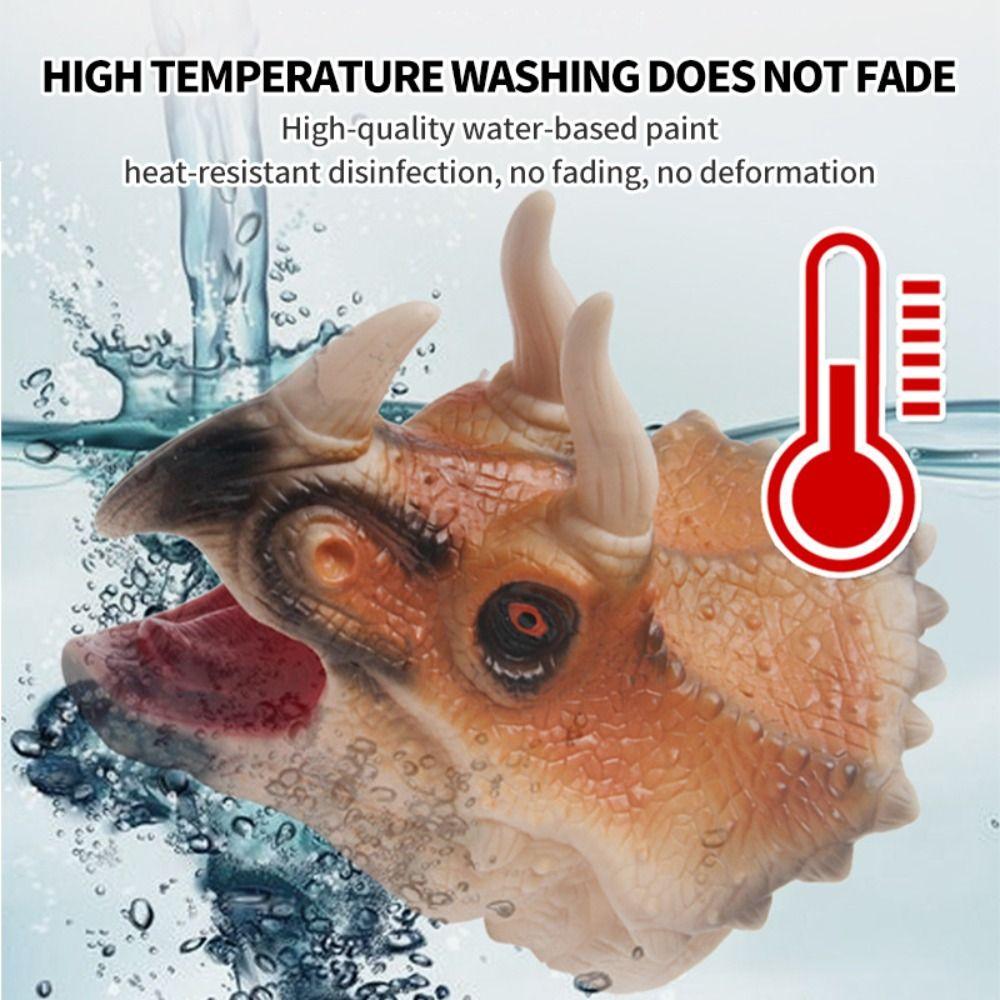 Realistic Dinosaur Head Model Arm Size Head Puppets Crocodile Head Gloves Soft Rubber Hand Puppet
