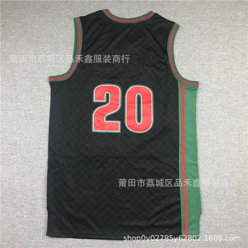 Mens Basketball Jersey Seattle SuperSonics Gary Payton 20 Shawn Kemp 40 NBA Style Cotton Blend Team Sport Shirt