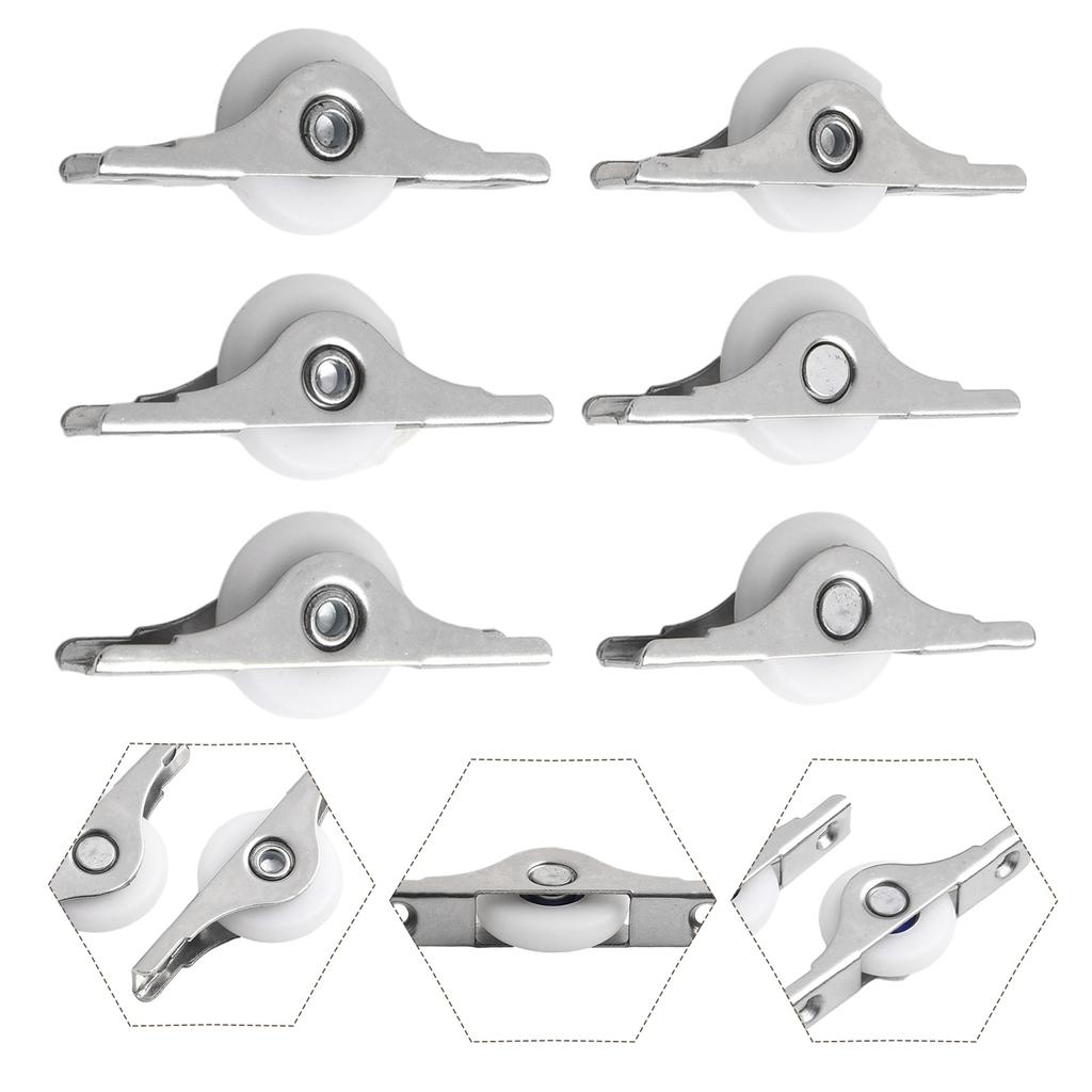 6pcs Window Pulley Wardrobe Drawer Sliding Roller Cabinet Casement Pulley Nylon Wheel Cupboard Sliding Door Roller Hardware