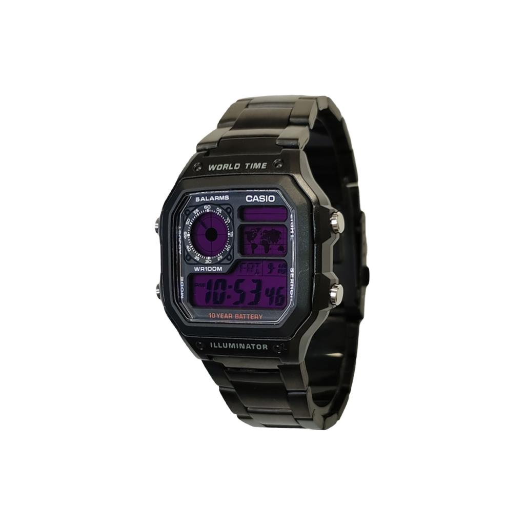 Casio Часы Коллекция Стальной Ремешок Кварцевый Механизм Унисекс Черный Циферблат AE-1200WH-1A(Watch3--)