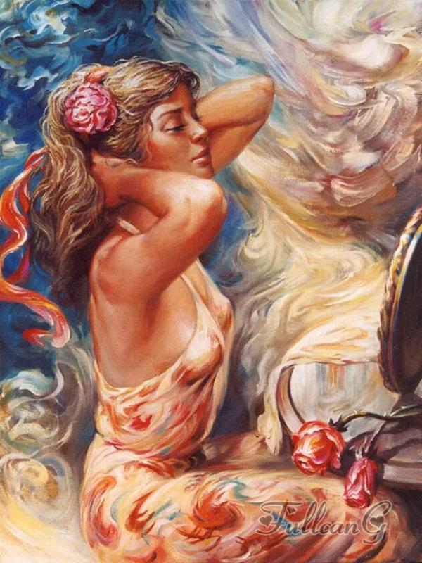 Алмазная живопись Новые поступления Фэнтези Женщина Цветок Diy Полный горный хрусталь Вышивка Абстрактная девушка Искусство Мозаика Наборы для вышивки крестом Домашний декор FG1742