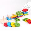 Montessori Wooden Educational Toys for Children 1 2Y Baby Shape Color Sorter Block Puzzles Toddler Large Geometric Stacking Toys
