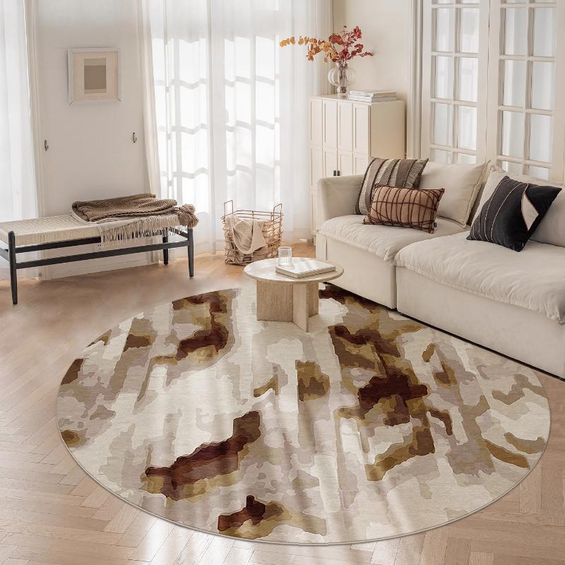 Nordic Style Carpets for Living Room Thick Plush Lounge Floor Mat Fluffy Soft Cloakroom Rug Round Bedroom Decor Painting Carpet