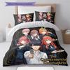 The Quintessential Quintuplets Pattern Bedding Quilt Set Quilt Cover Pillowcase Home Birthday Gift(1 * duvet cover + 2 * pillowcase, without core)