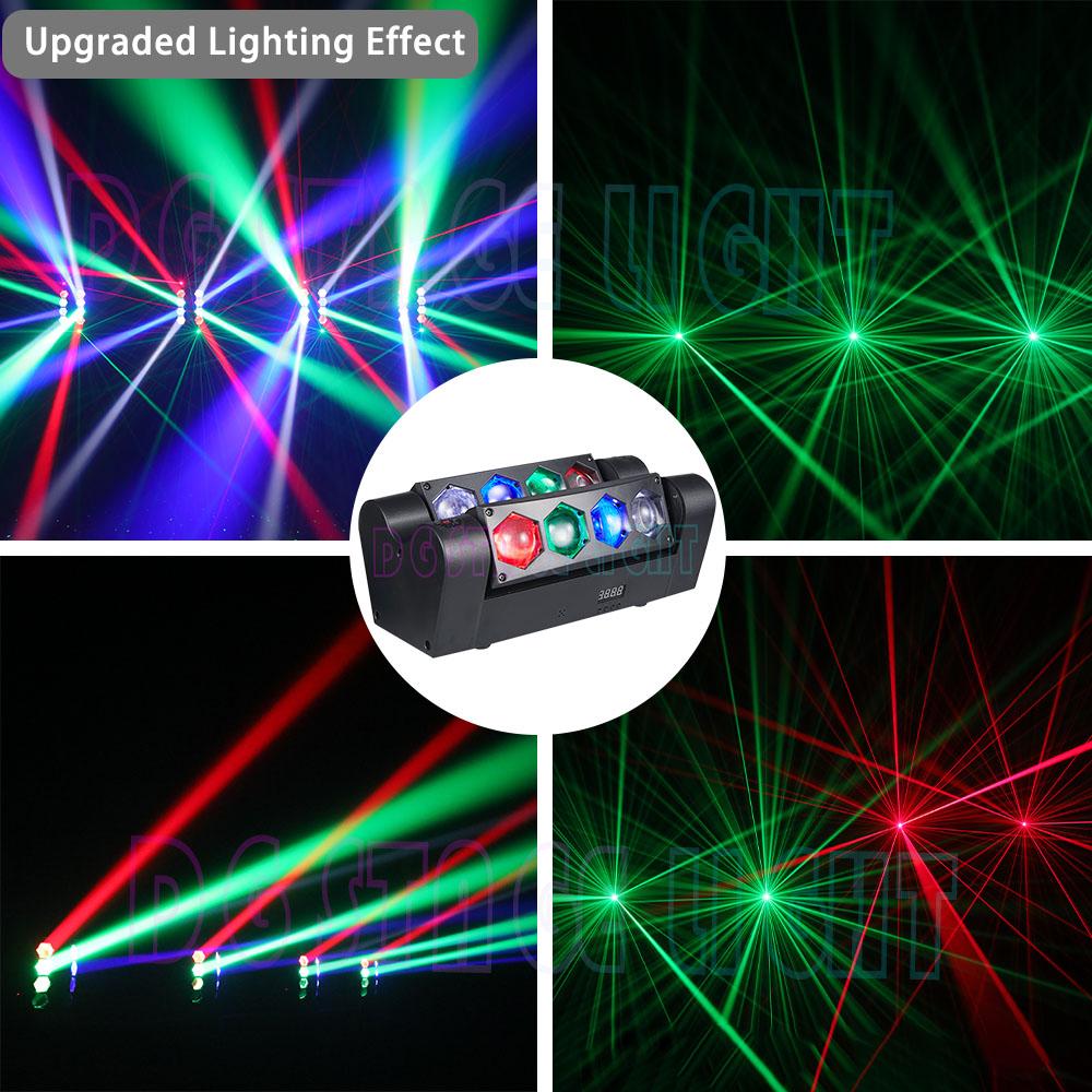 2025 Новые светодиодные микро 8x5 Вт паучьи огни DMX512 DJ сценическая лампа диско бар вечеринка RGBW окружающий движущийся луч KTV лампы трясущийся луч свет