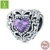 Original Purple Heart S925 Silver Beaded Retro Ziyun Jewelry - SCC1929