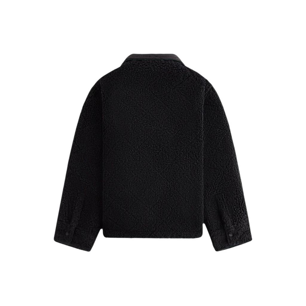Kith Fall Classics 2024 Reversible Ola Collar Single-Breasted Drop Shoulder Long Sleeve Jacket Kids Jackets Black KHK010178-001