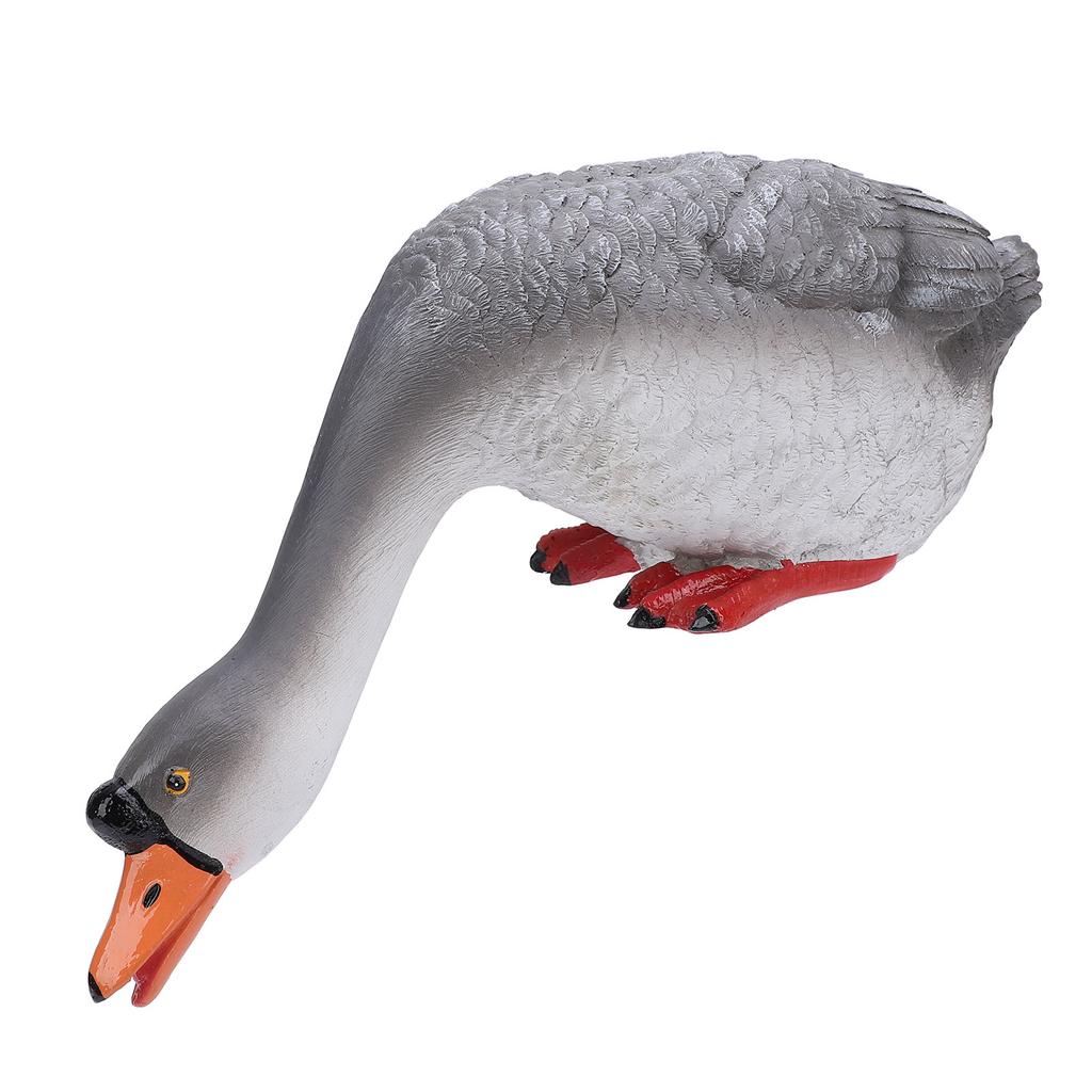 Статуя гуся Садовая скульптура из смолы для животных на ферме Фигурка для двора Балкон для водного пейзажа Декорация