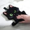 Утолщенное мультяшное полотенце для рук в виде черного кота, милое плюшевое абсорбирующее полотенце с изображением кота, черное абсорбирующее полотенце для рук