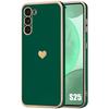 Case for Samsung Galaxy S25 - Shockproof Protection - Heart Pattern - Night Green - Ultra Slim - Flexible