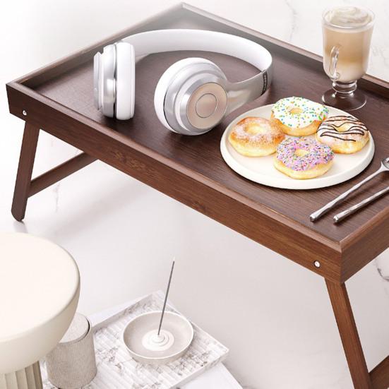 Бамбуковый столик-поднос для кровати со складными ножками, деревянный поднос для рисования, завтрака, перекуса, сервировки, подставка для ноутбука, складной столик для кровати, дивана