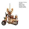 Акриловое Рождественское украшение Щенок на мотоцикле для елки или автомобиля