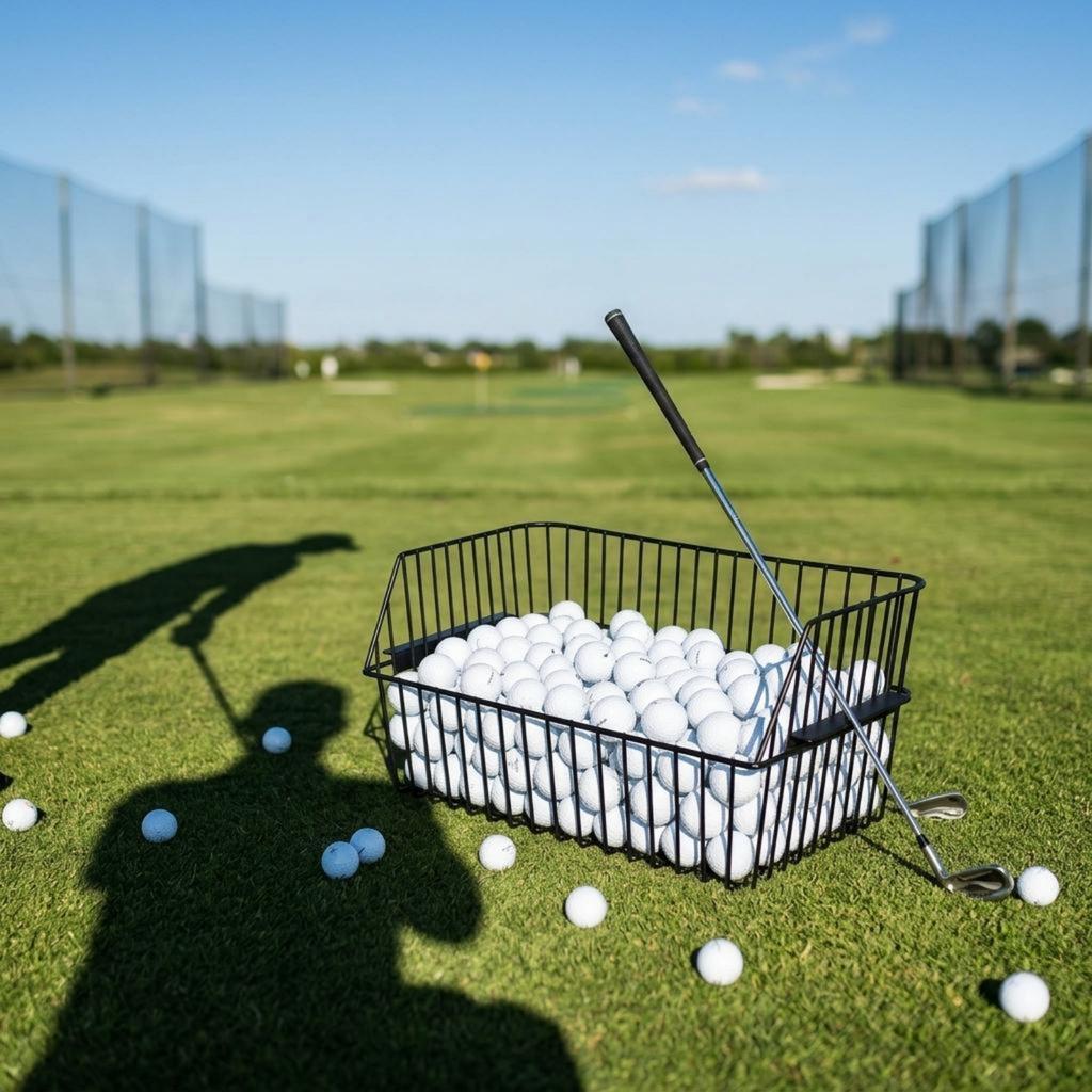 Metal Golf Ball Basket Black Wire Golf Ball Basket Sports Gear Large Capacity Sturdy